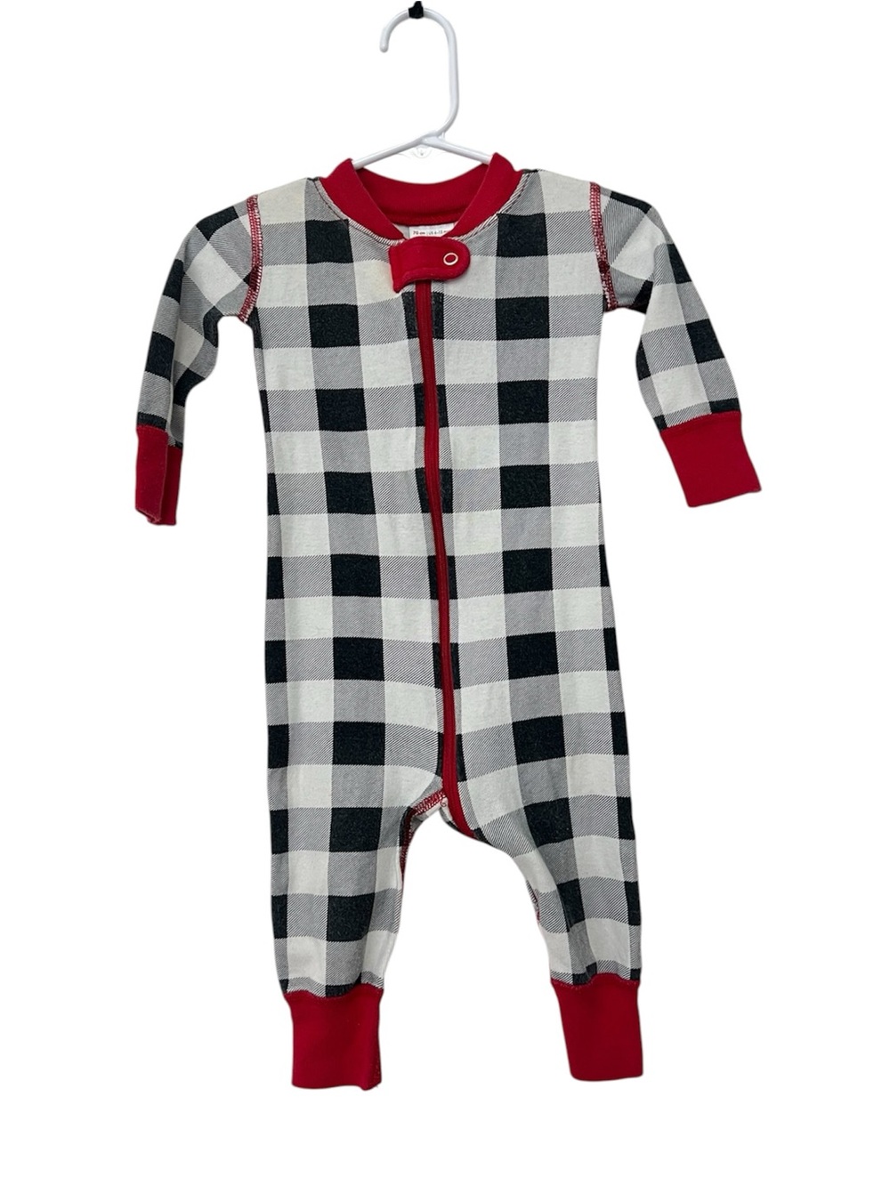 Hanna Andersson Buffalo Plaid PLAY Organic Cotton Sleeper Baby 6 - 12 Months